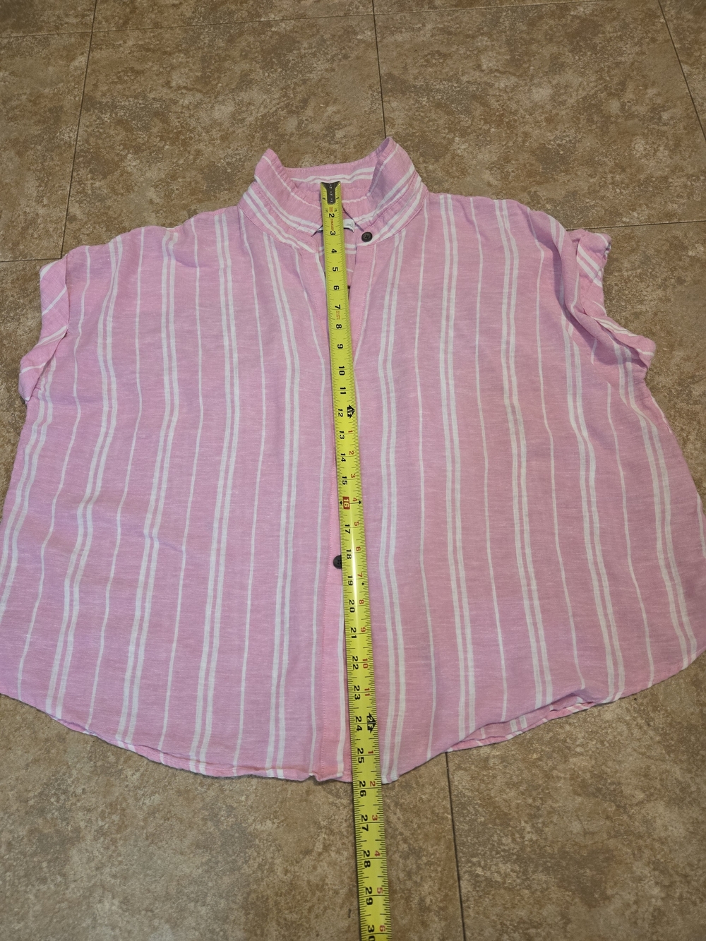Sonoma Pink and White Striped Button-Down Shirt - Picture 6 of 6